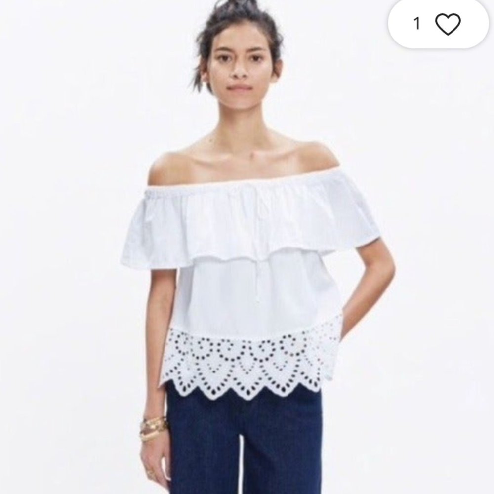 Madewell Eyelet Off the Shoulder Top